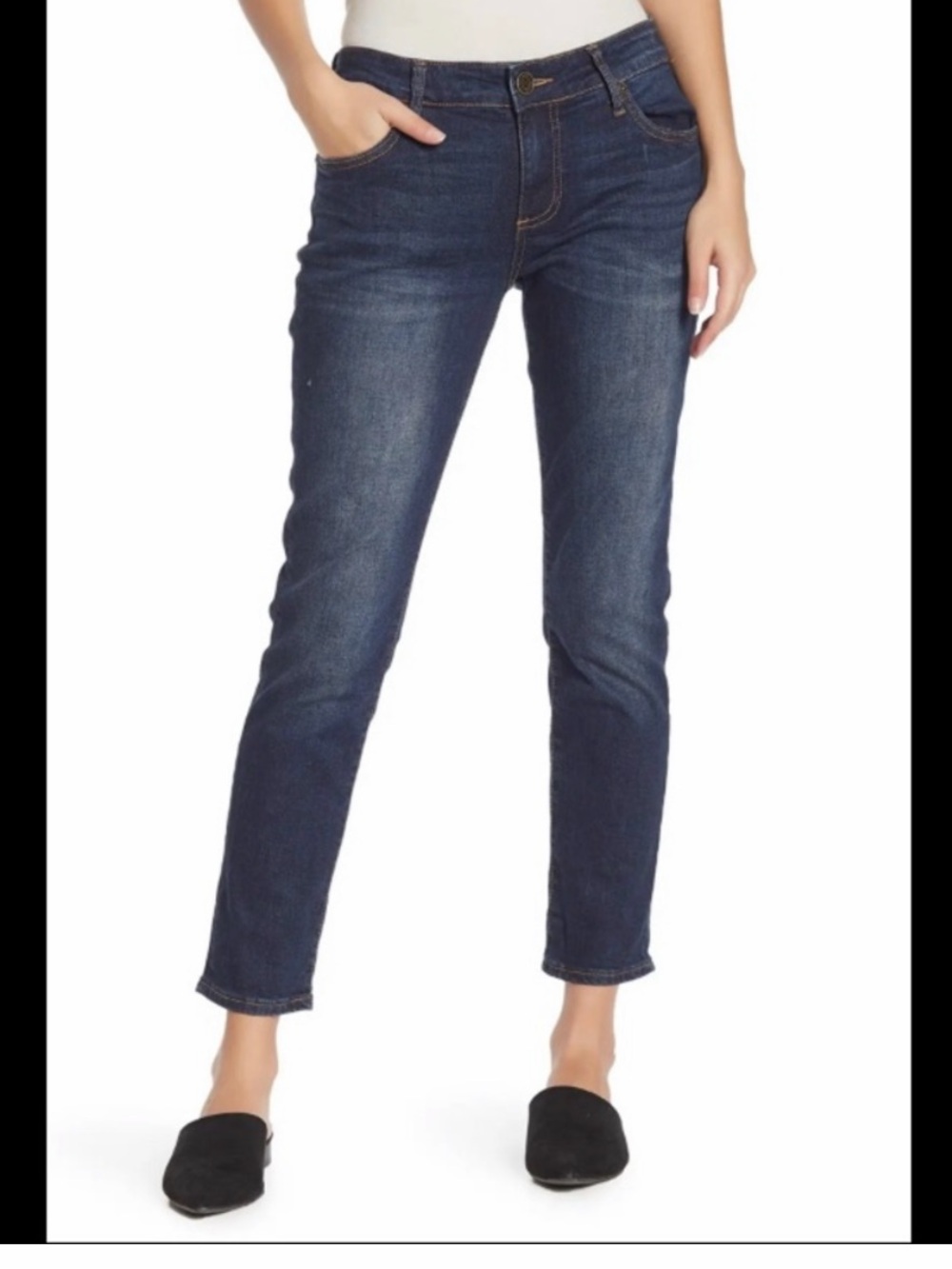 Kut from the Kloth Dark Wash Katy Boyfriend Skinny Jeans